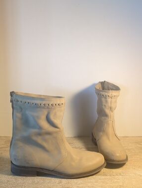New Free People X Faryl Robin Dakota Natural Distressed Leather Boots US 8